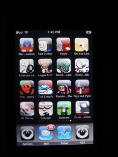 Each animation is a free app Home icons on iPod